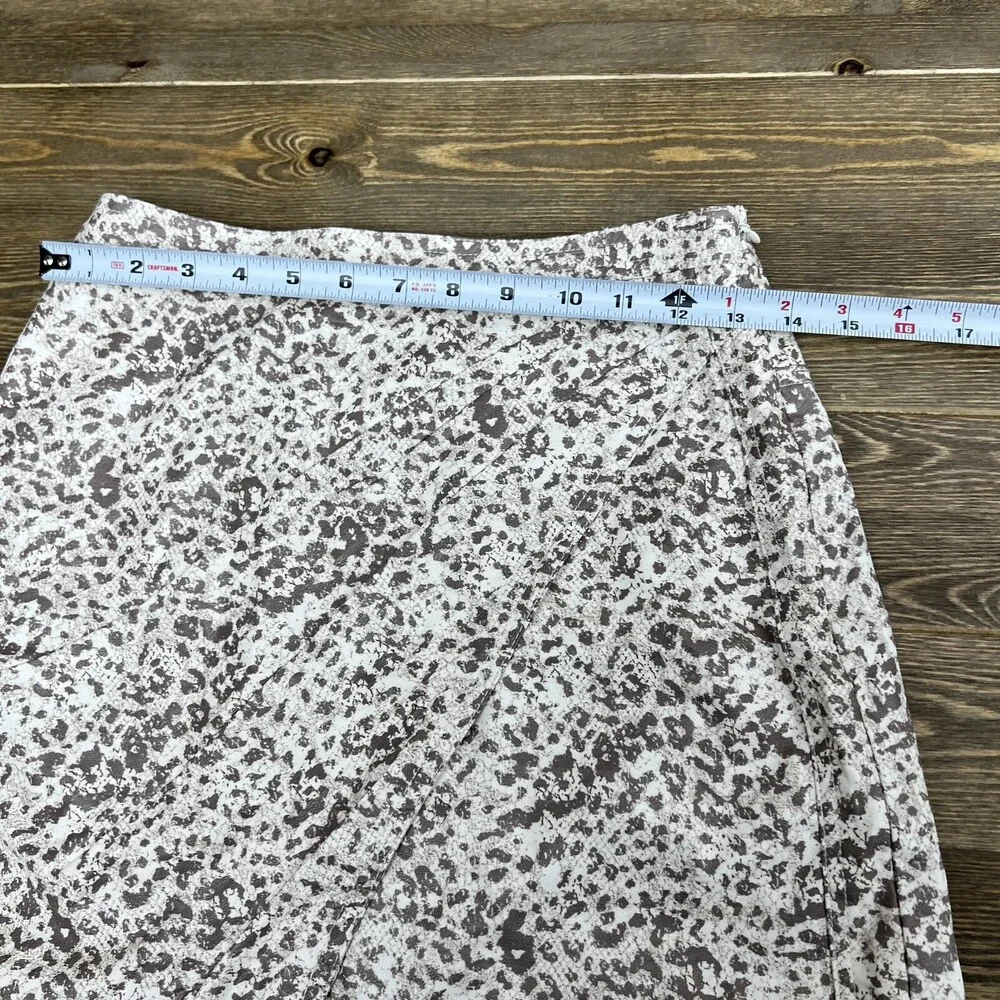 Free People Size 4 Fake‎ Out Brown Leopard Print Faux Wrap Mini Skirt Vegan - Picture 5 of 7